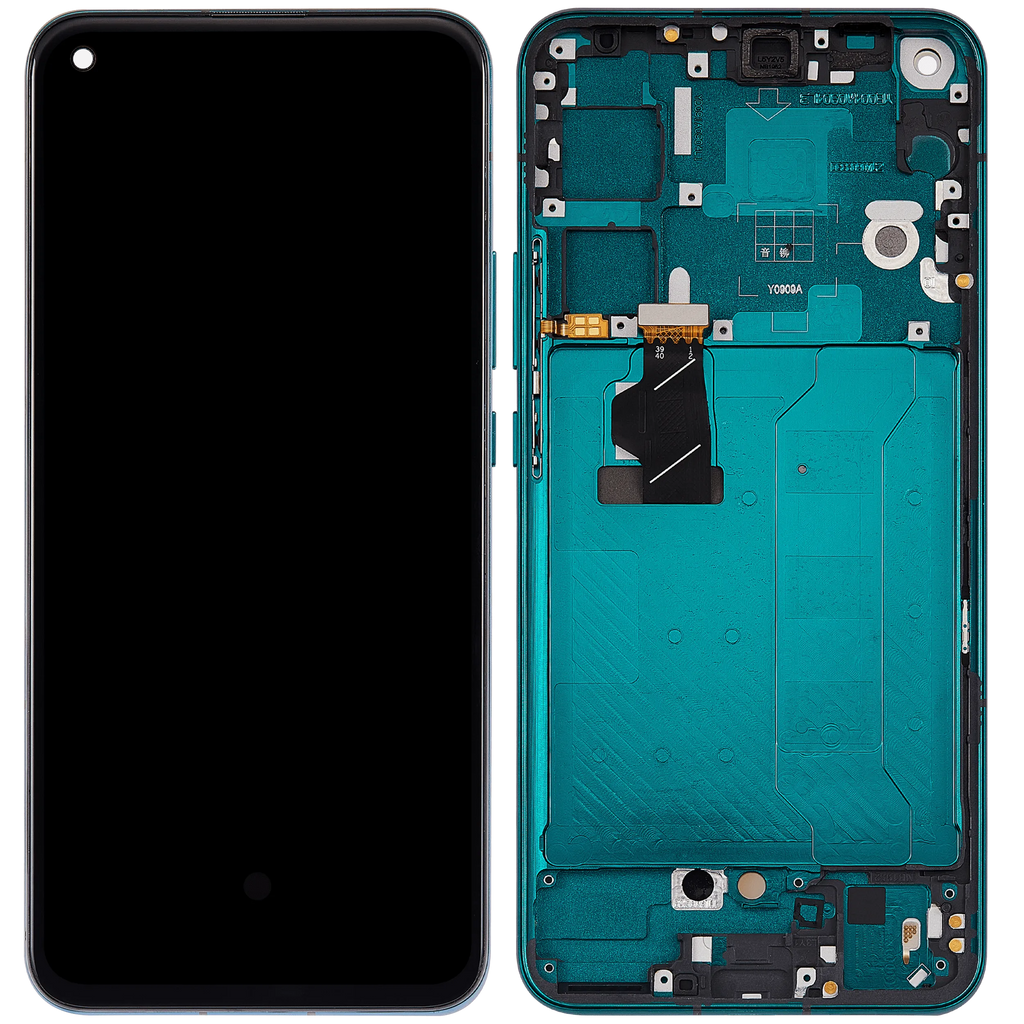 OLED-Display mit Rahmen Compatible für Huawei Nova 7 (2020) (Refurbished) (Forest Green)