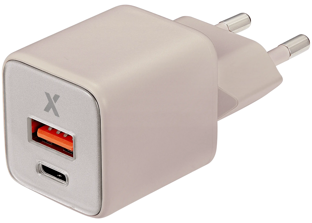 AmpSentrix Pro 30W 2-in-1 USB-C / USB-A GaN Wall Adapter (220V / EU Plug) (Desert Titanium)