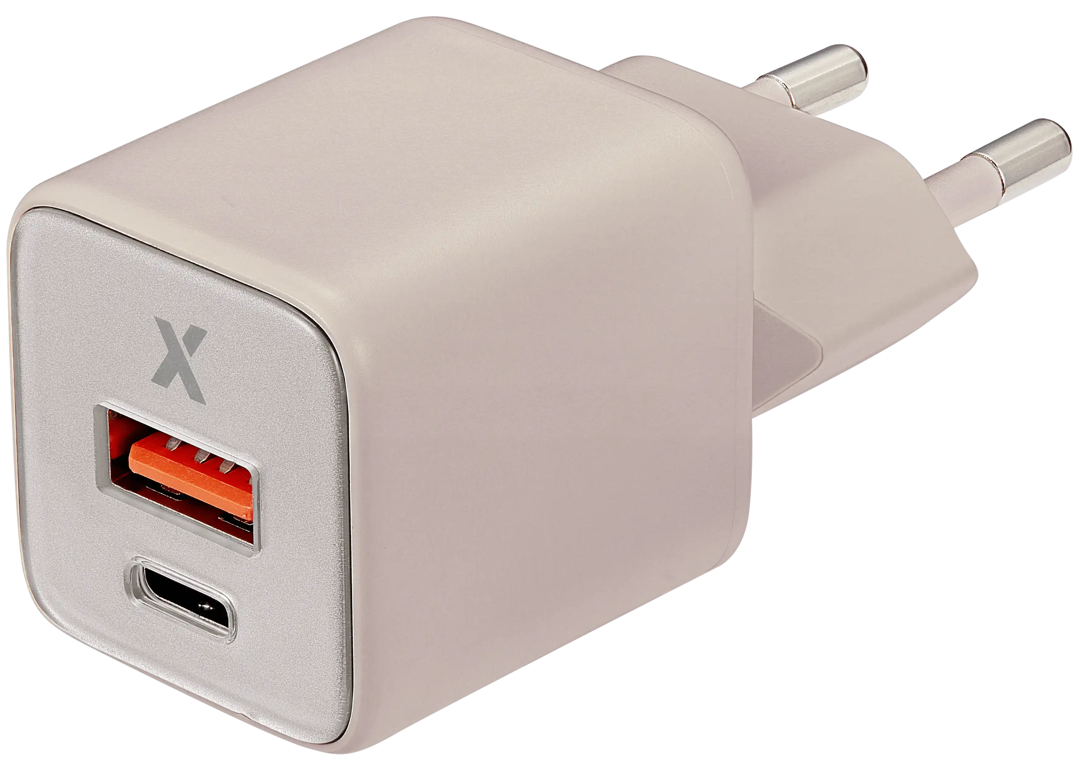 AmpSentrix Pro 30W 2-in-1 USB-C / USB-A GaN Wall Adapter (220V / EU Plug) (Desert Titanium)