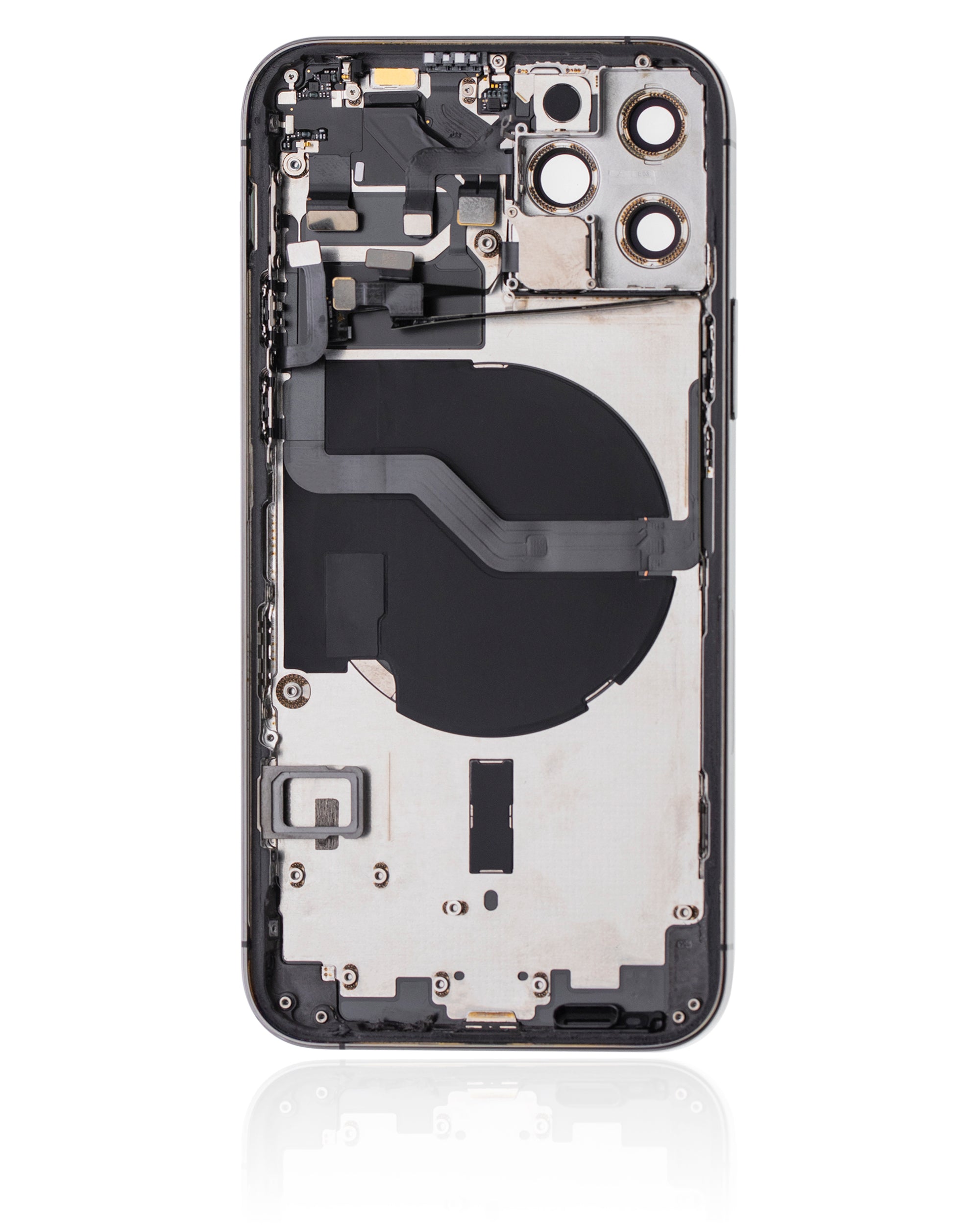 Backcover/Rahmen mit Small Parts für iPhone 12 Pro (US-Version) (gebrauchter OEM-Ausbau, Qualität A) (Graphite)