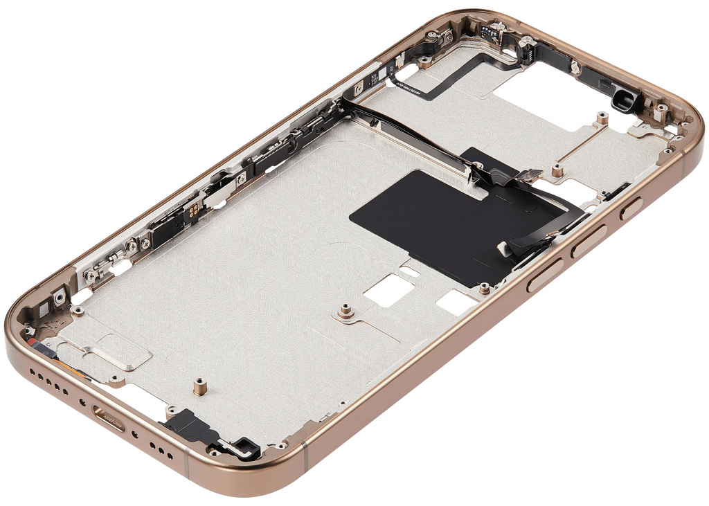 Midframe/Rahmen mit Power And Volume Button für iPhone 16 Pro (US-Version) (Aftermarket Plus) (Desert Titanium)