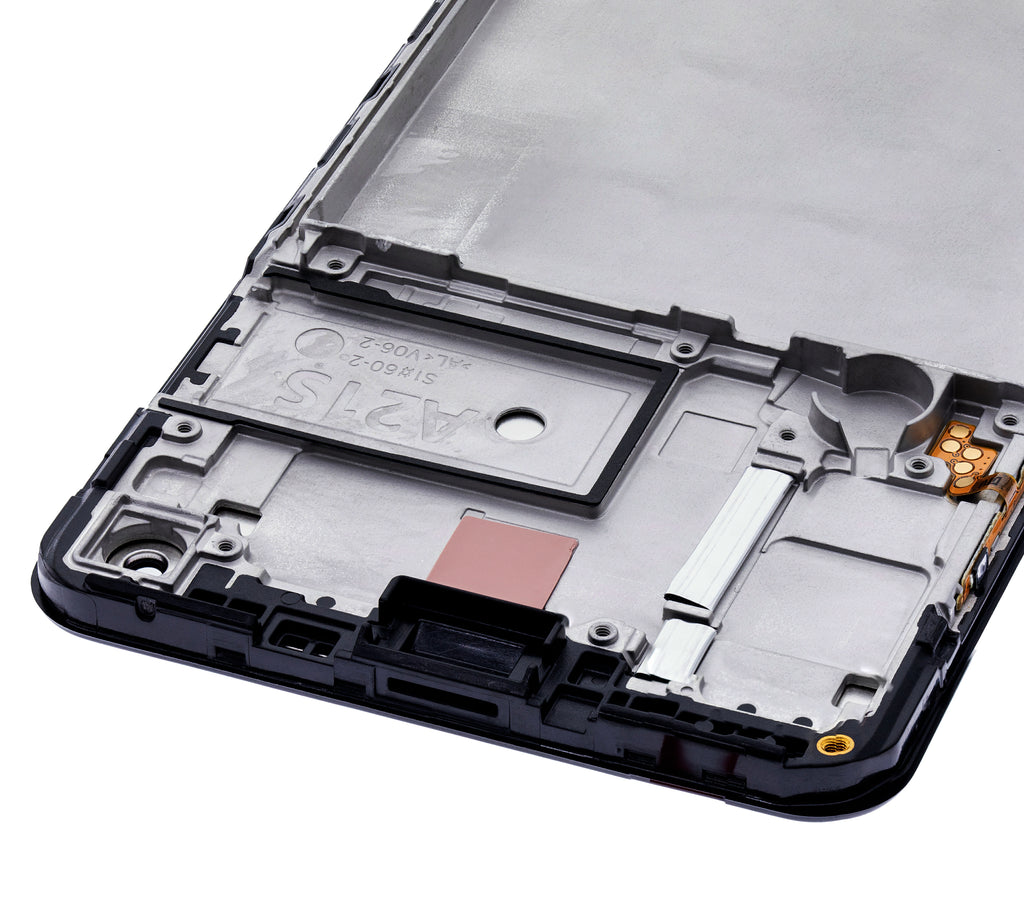 LCD-Display mit Rahmen für Samsung Galaxy A21s (A217 / 2020) (Service Pack) (Schwarz)