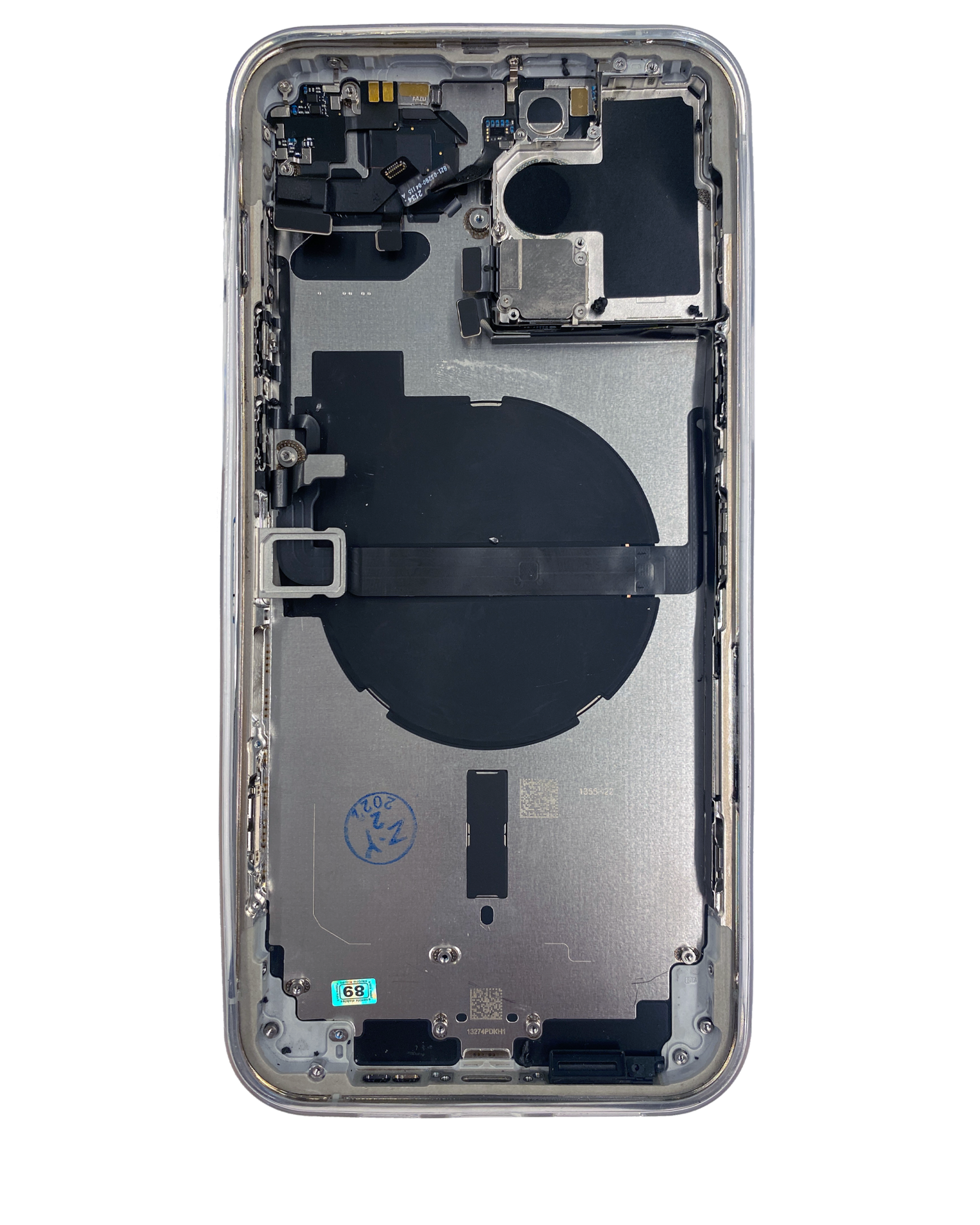 Backcover/Rahmen mit Small Parts für iPhone 13 Pro Max (US-Version) (gebrauchter OEM-Ausbau, Qualität A) (Silber)
