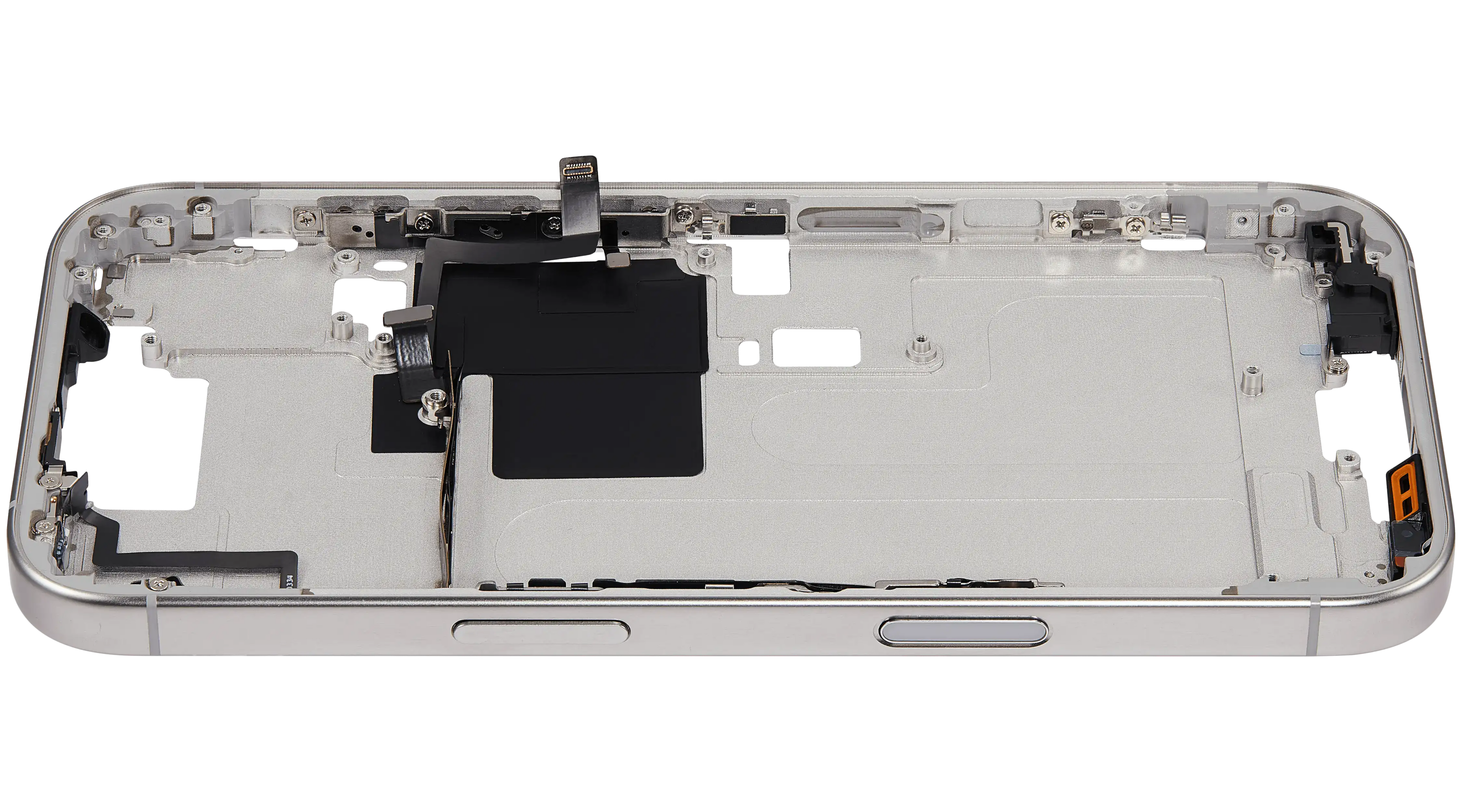 Midframe/Rahmen mit Power And Volume Button für iPhone 16 Pro (US-Version) (Aftermarket Plus) (Weiß Titanium)