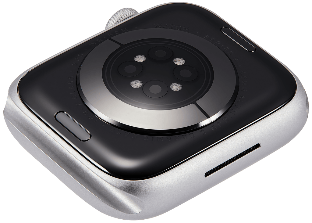Backcover/Rahmen Compatible für Watch Series 9 (45MM) (gebrauchter OEM-Ausbau, Qualität A) (GPS Version) (Aluminum / Silver)
