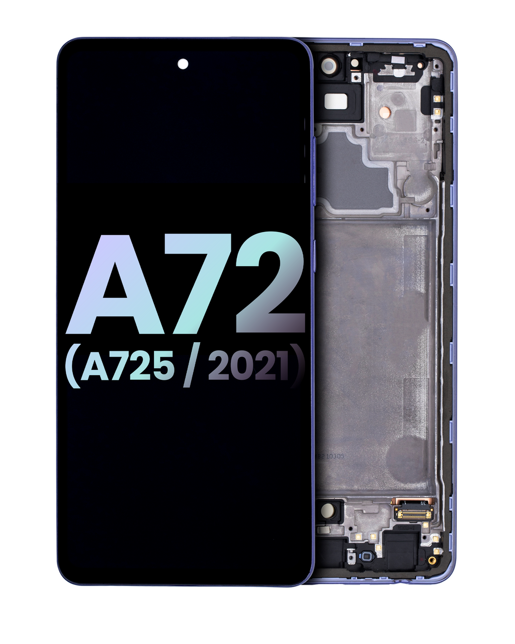 OLED-Display mit Rahmen für Samsung Galaxy A72 (Service Pack) Violett