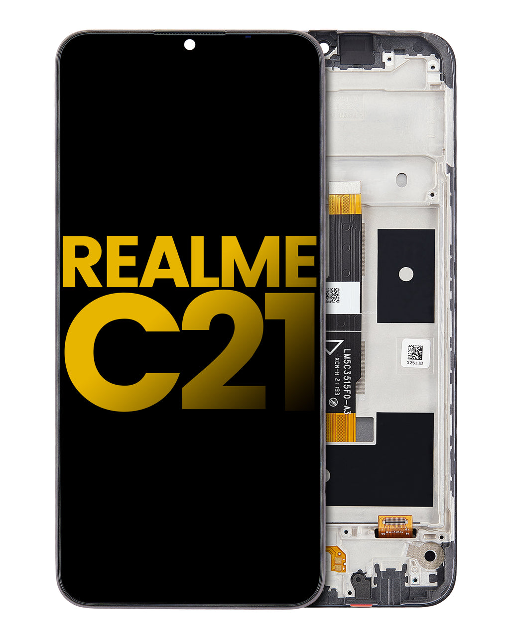 LCD-Komplettbaugruppe mit Rahmen für Realme C21 (Refurbished) (Alle Farben)