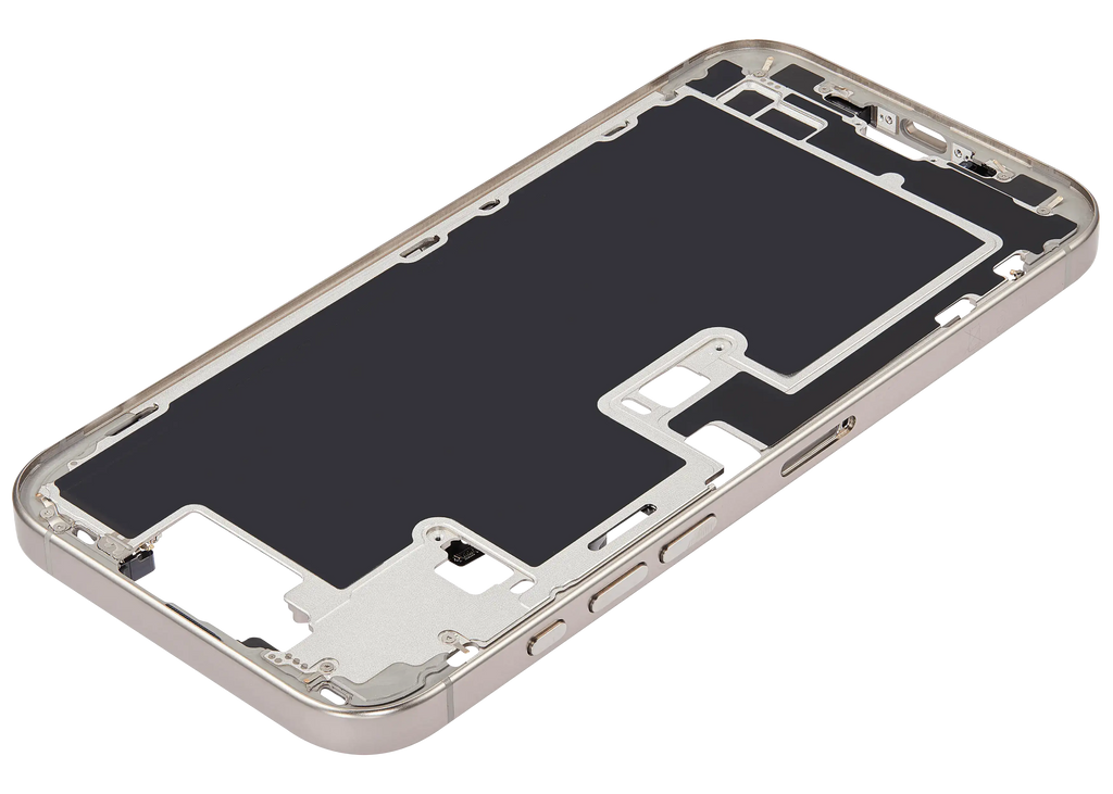 Midframe/Rahmen mit Power And Volume Button für iPhone 16 Pro Max (EU / Global Version) (Aftermarket Plus) (Natural Titanium)