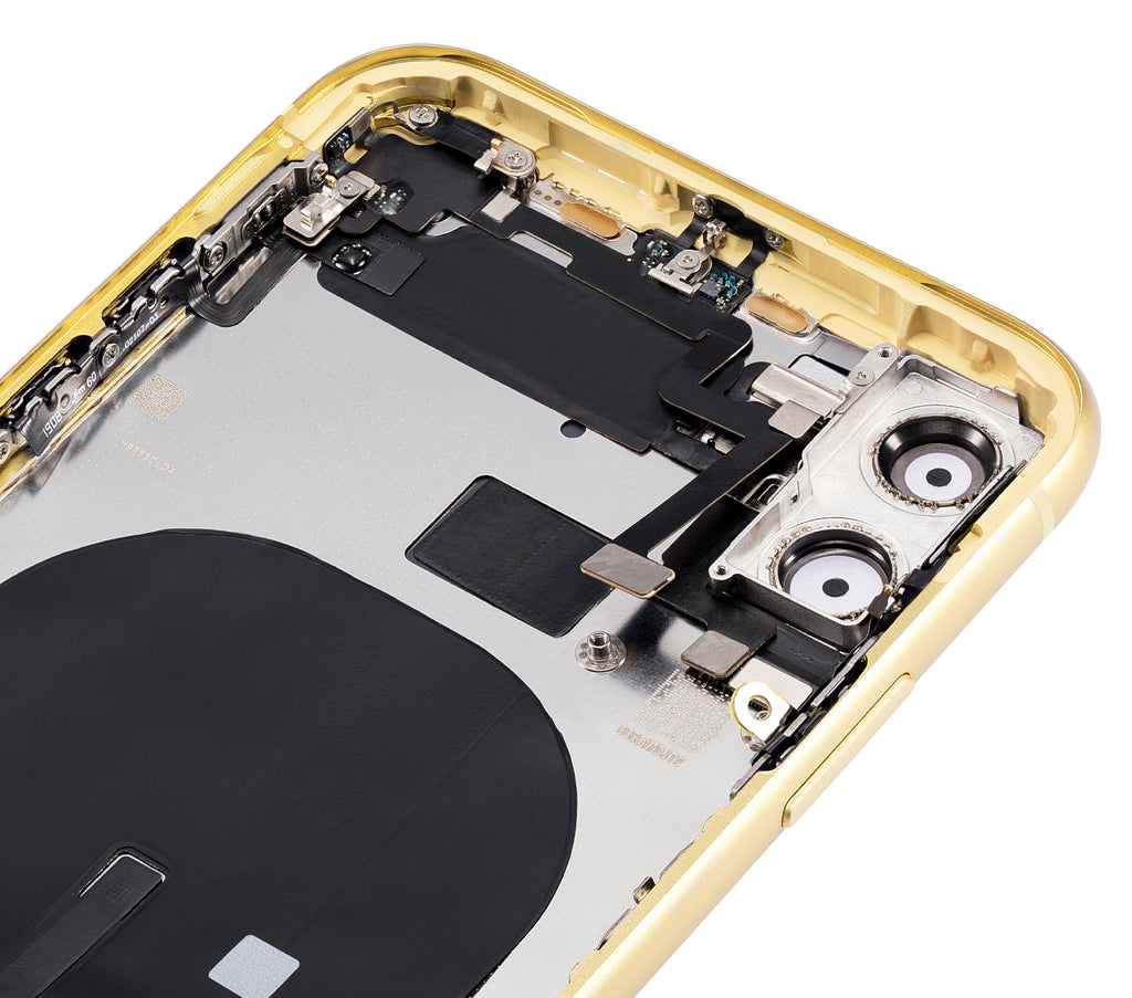 Backcover Rahmen mit Kleinteilen iPhone 11 Gelb Aftermarket Plus ohne Logo