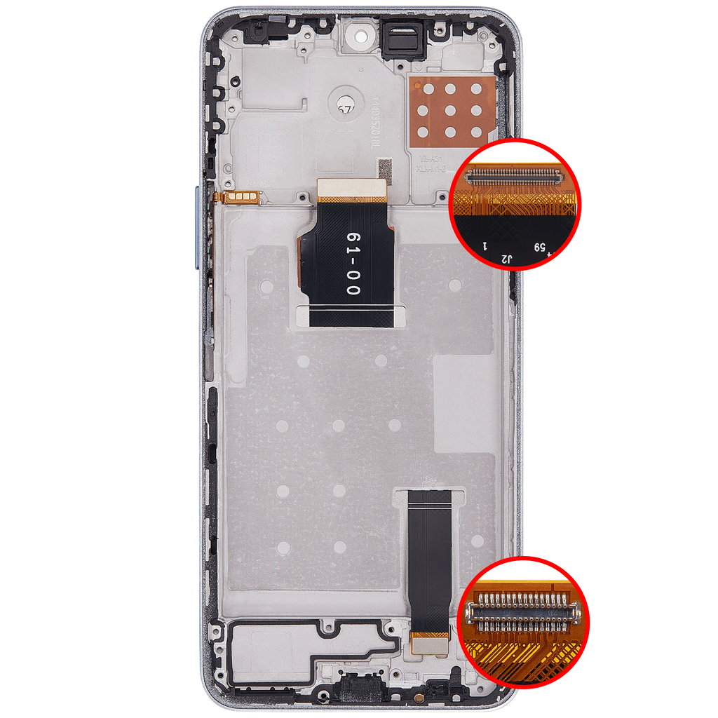 LCD-Display mit Rahmen für Honor X8A / X50i / 90 Lite ((Aftermarket Plus) (Titanium Silber)