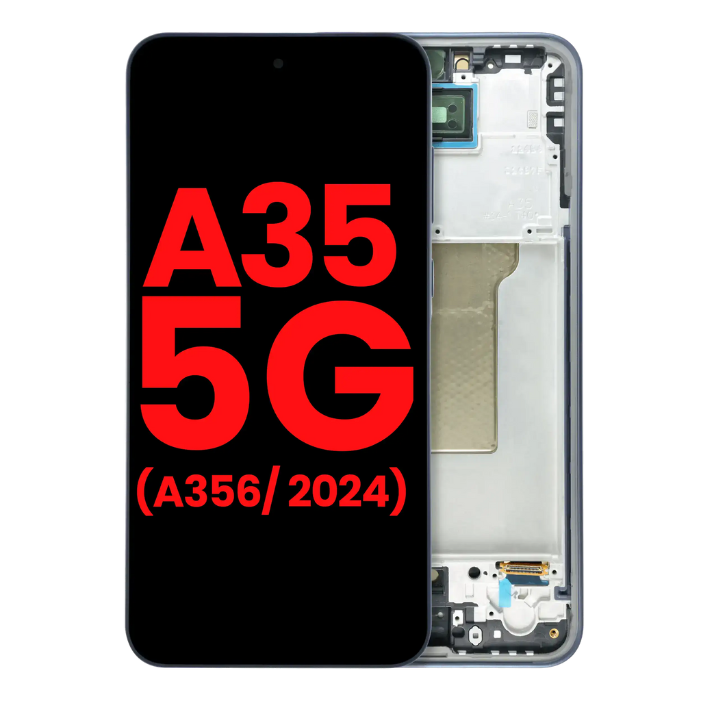 OLED-Display mit Rahmen für Samsung Galaxy A35 5G (A356 / 2024) (Aftermarket Plus) (Navy)