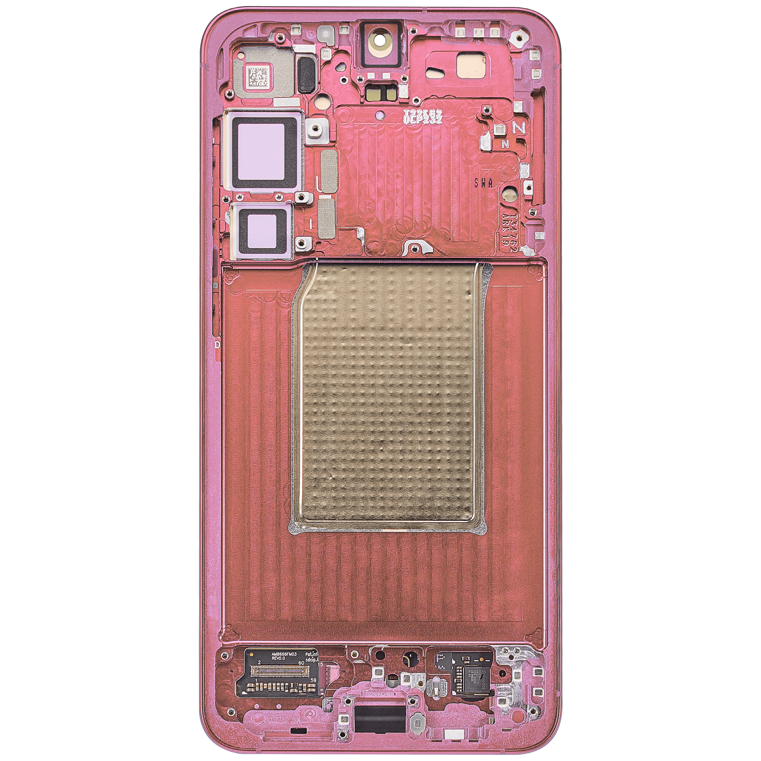 OLED-Display mit Rahmen für Samsung Galaxy S25 Plus 5G (US & Internationale Version) (Aftermarket Plus) (Coral Rot)