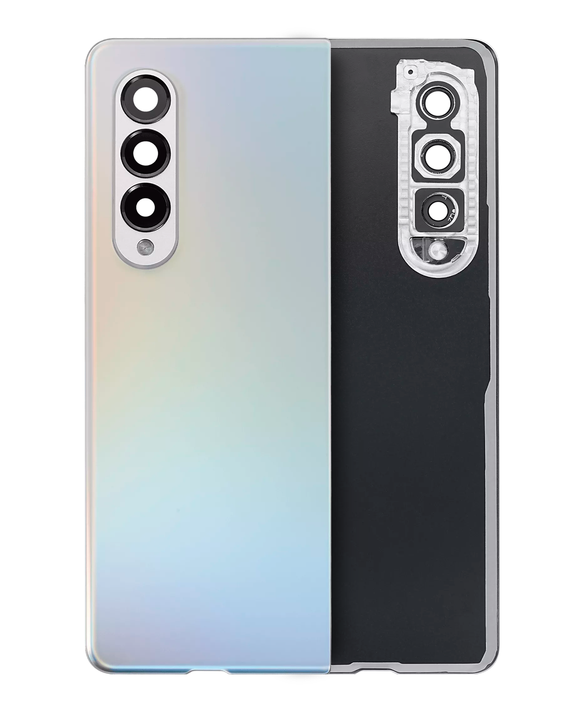 Back cover with camera lens for Samsung Galaxy Z Fold 3 (Service Pack) (Phantom Silver)