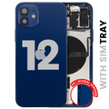 Backcover/Rahmen mit Small Parts für iPhone 12 (EU / Global Version) (gebrauchter OEM-Ausbau, Qualität C) (Blau)
