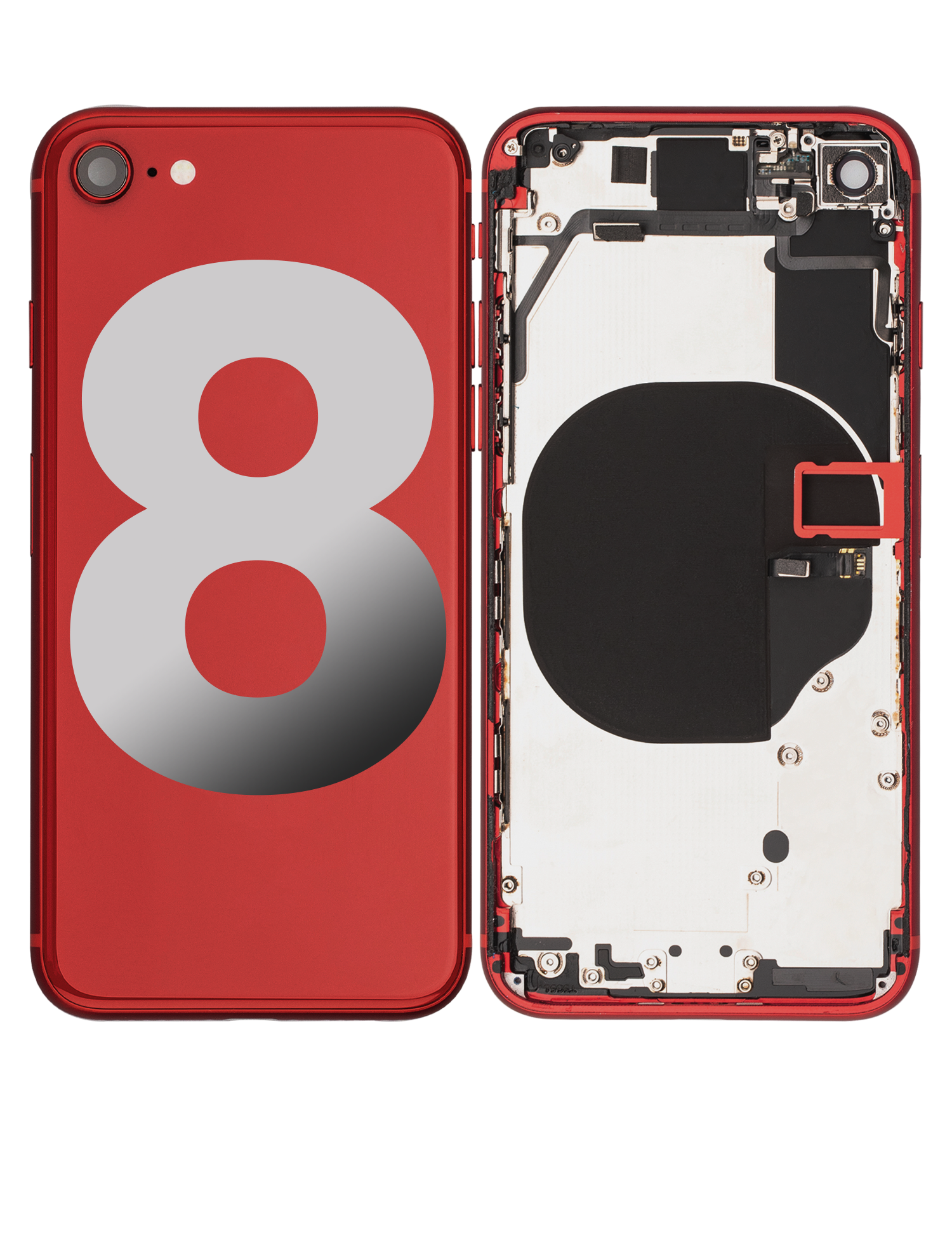 Backcover/Rahmen iPhone 8 Rot Kleinteile Aftermarket Plus ohne Logo