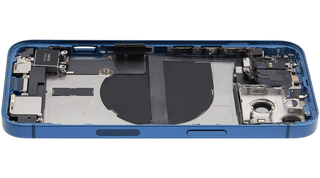 Backcover/Rahmen mit Ladebuchse Flex & Small Parts für iPhone 13 (US-Version) (gebrauchter OEM-Ausbau, Qualität C) (Blau)