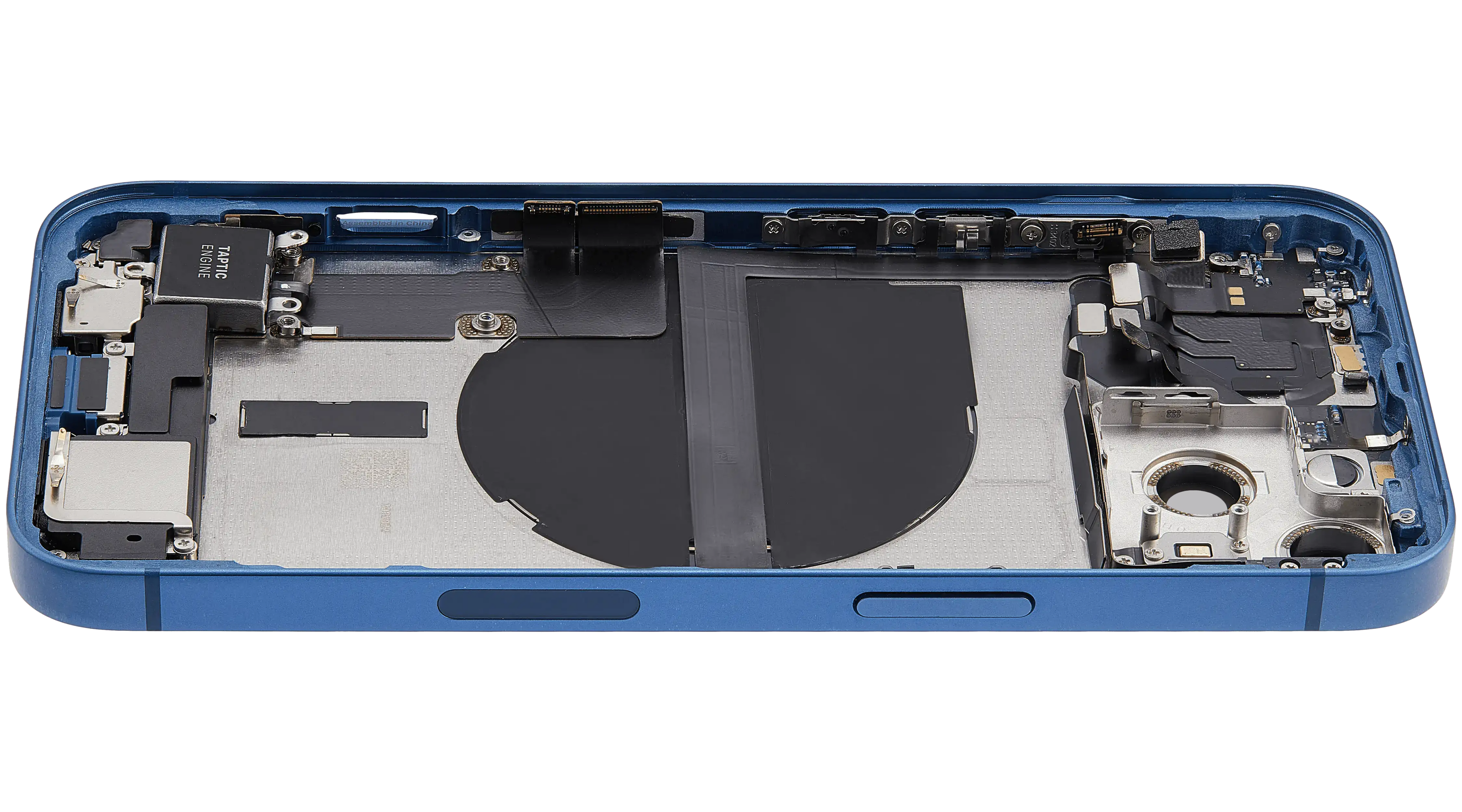 Backcover/Rahmen mit Ladebuchse Flex & Small Parts für iPhone 13 (US-Version) (gebrauchter OEM-Ausbau, Qualität C) (Blau)