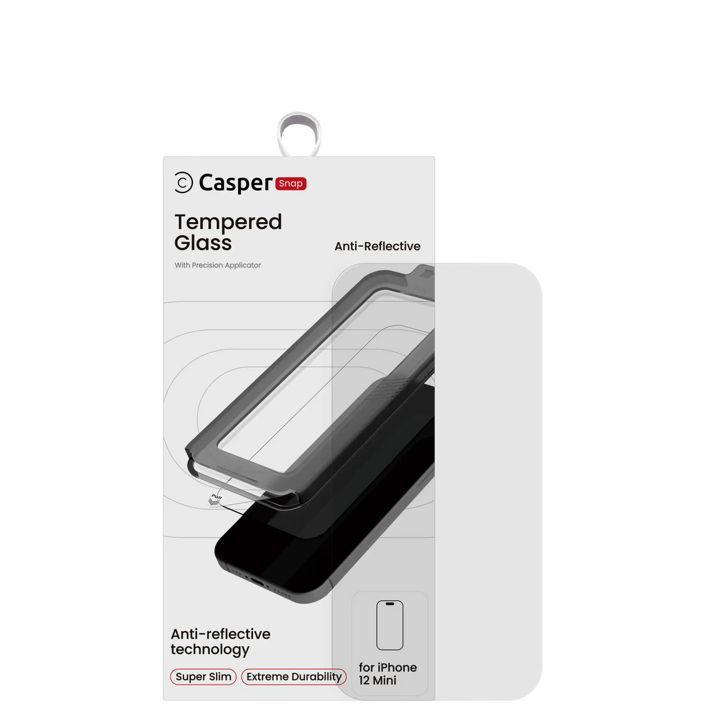 Casper Snap Temperglas für iPhone 12 Mini (Retail Pack) (AR Clear)