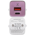 AmpSentrix Pro 30W 2-in-1 USB-C / USB-A GaN Wall Adapter (220V / EU Plug) (Pink)