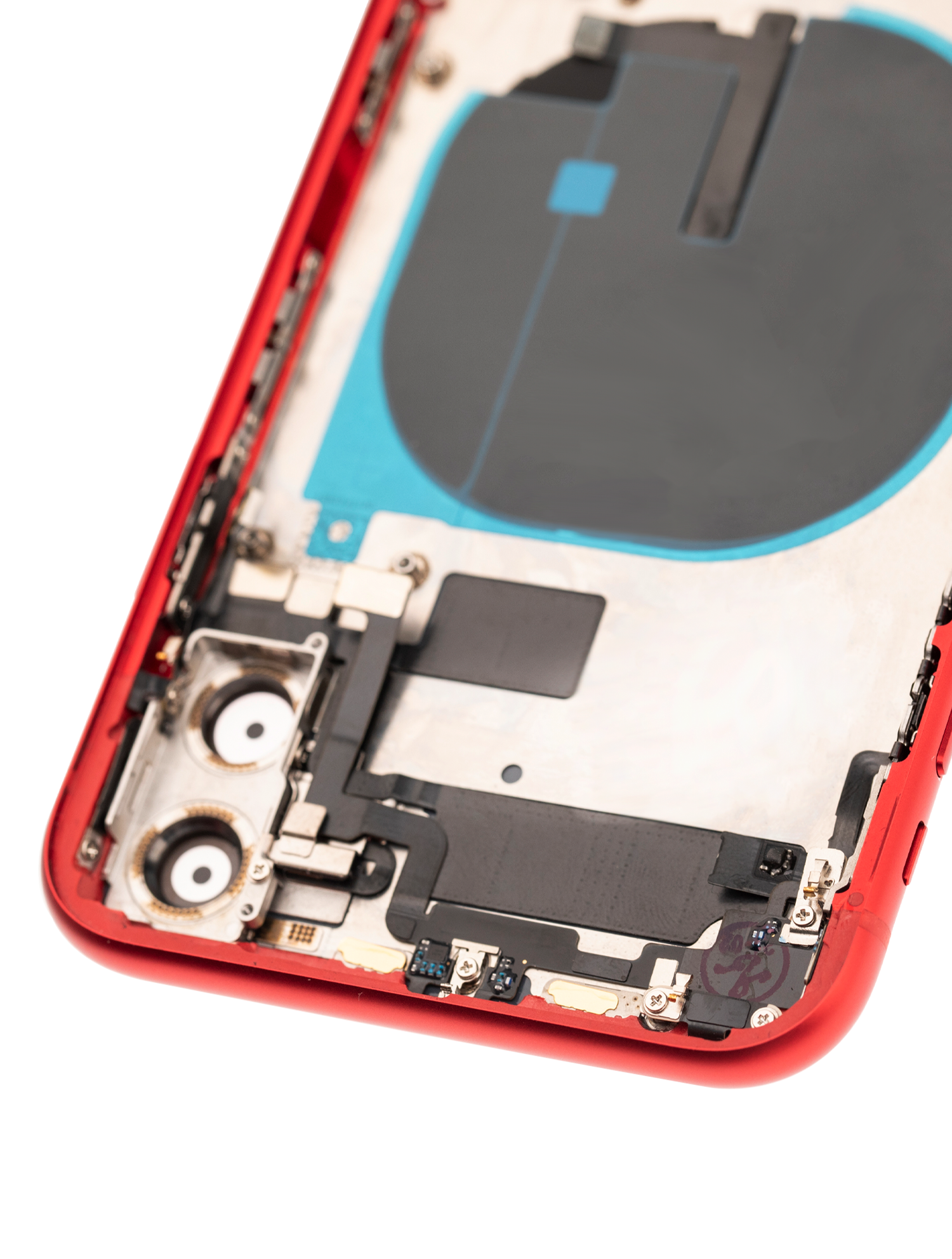 Backcover/Rahmen mit Small Components Pre-Installed für iPhone 11 (gebrauchter OEM-Ausbau, Qualität A) (Rot)