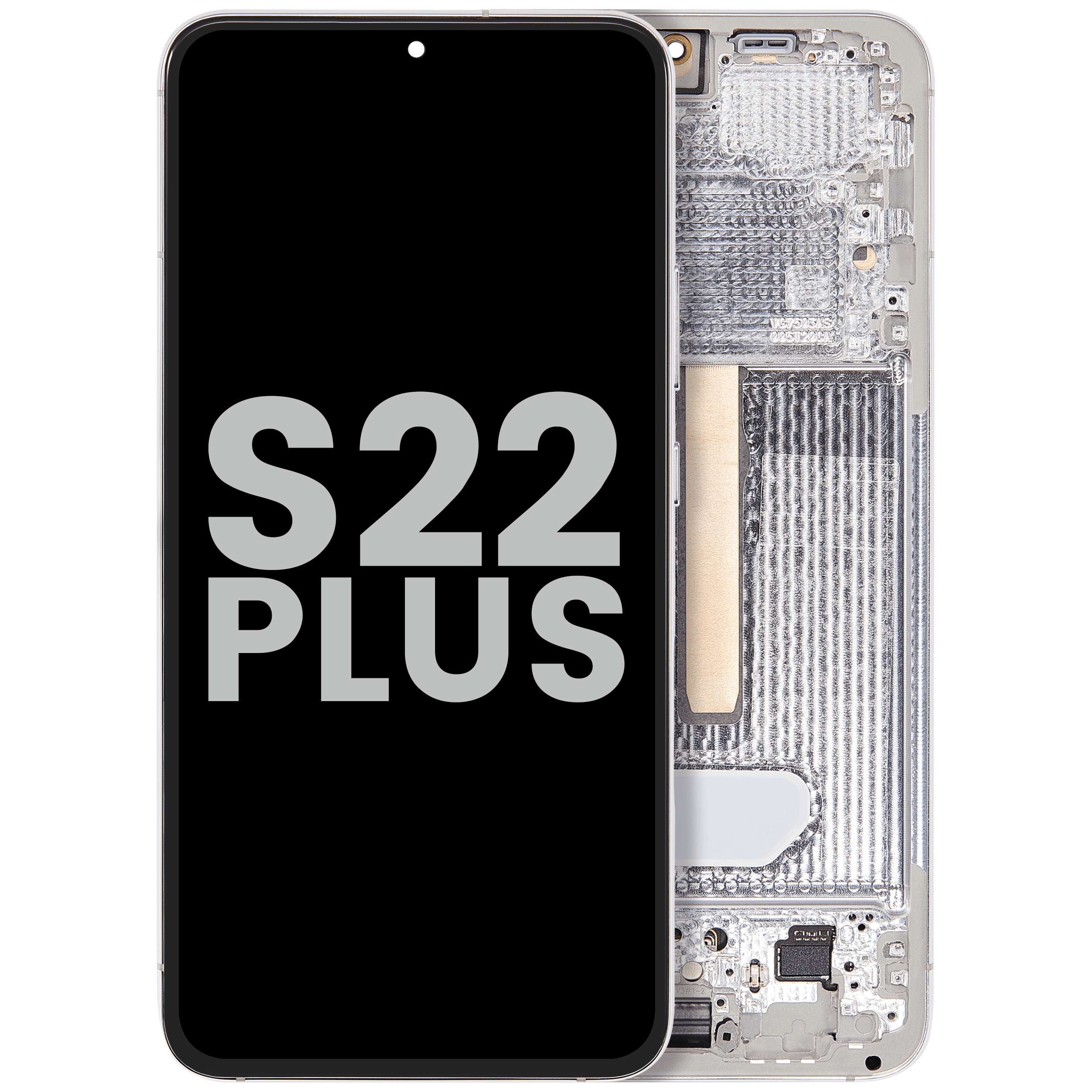 OLED-Display mit Rahmen für Samsung Galaxy S22 Plus 5G (gebrauchter OEM-Ausbau, Qualität A) (Weiß)