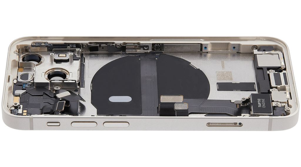 Backcover/Rahmen mit Ladebuchse Flex & Small Parts für iPhone 13 Mini (US-Version) (gebrauchter OEM-Ausbau, Qualität B) (Starlight)