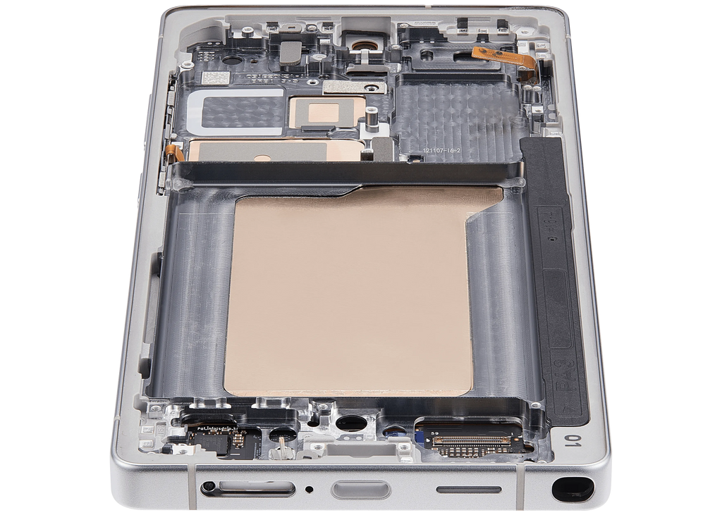 OLED-Display mit Rahmen für Samsung Galaxy S25 Ultra 5G (US & International) (Aftermarket Pro) (120Hz) (Titanium Weiß Silber)
