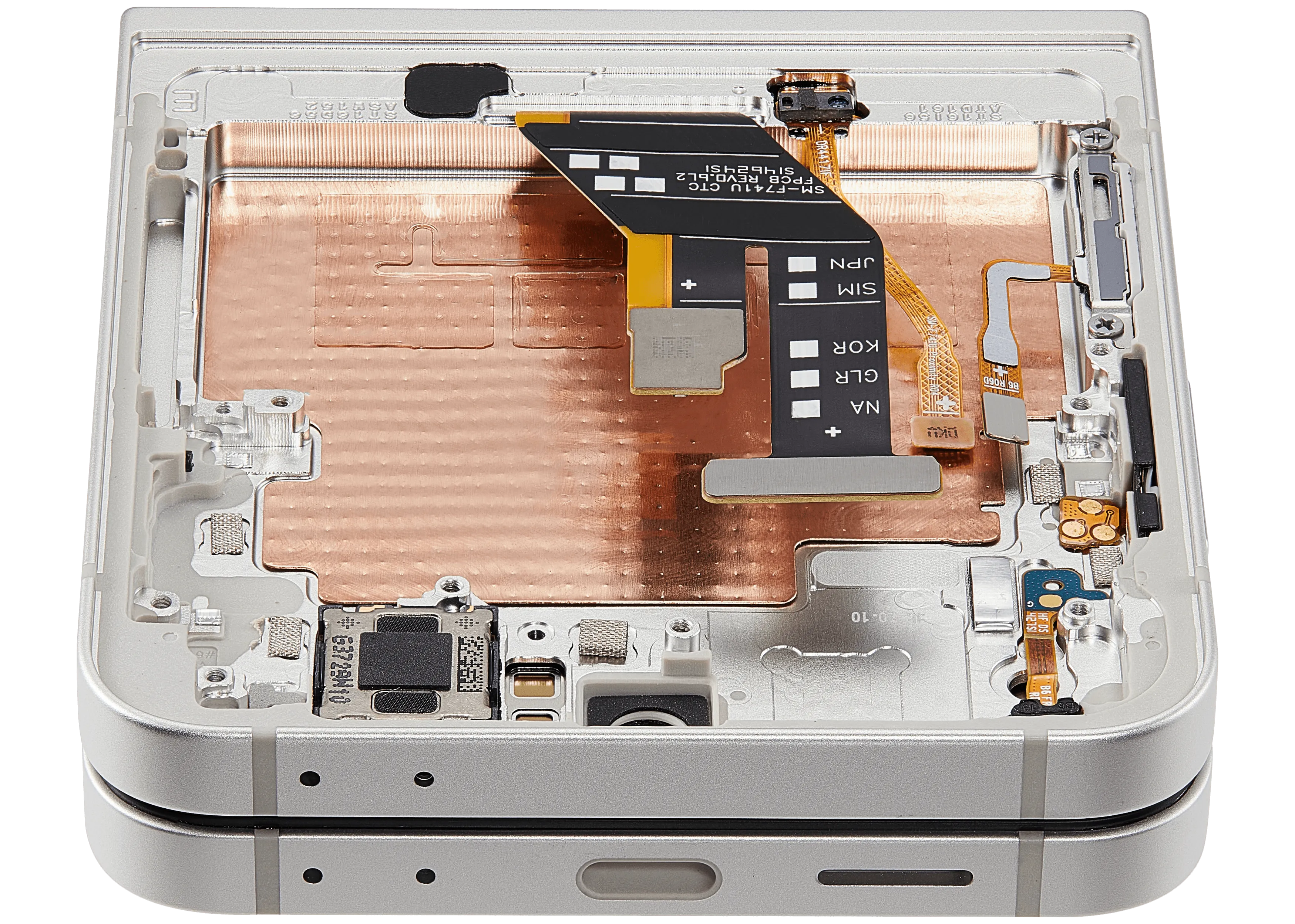Inner OLED-Display mit Rahmen Compatible für Samsung Galaxy Z Flip 7 FE 5G (F761) (US & International) (Refurbished) (Silver Shadow)