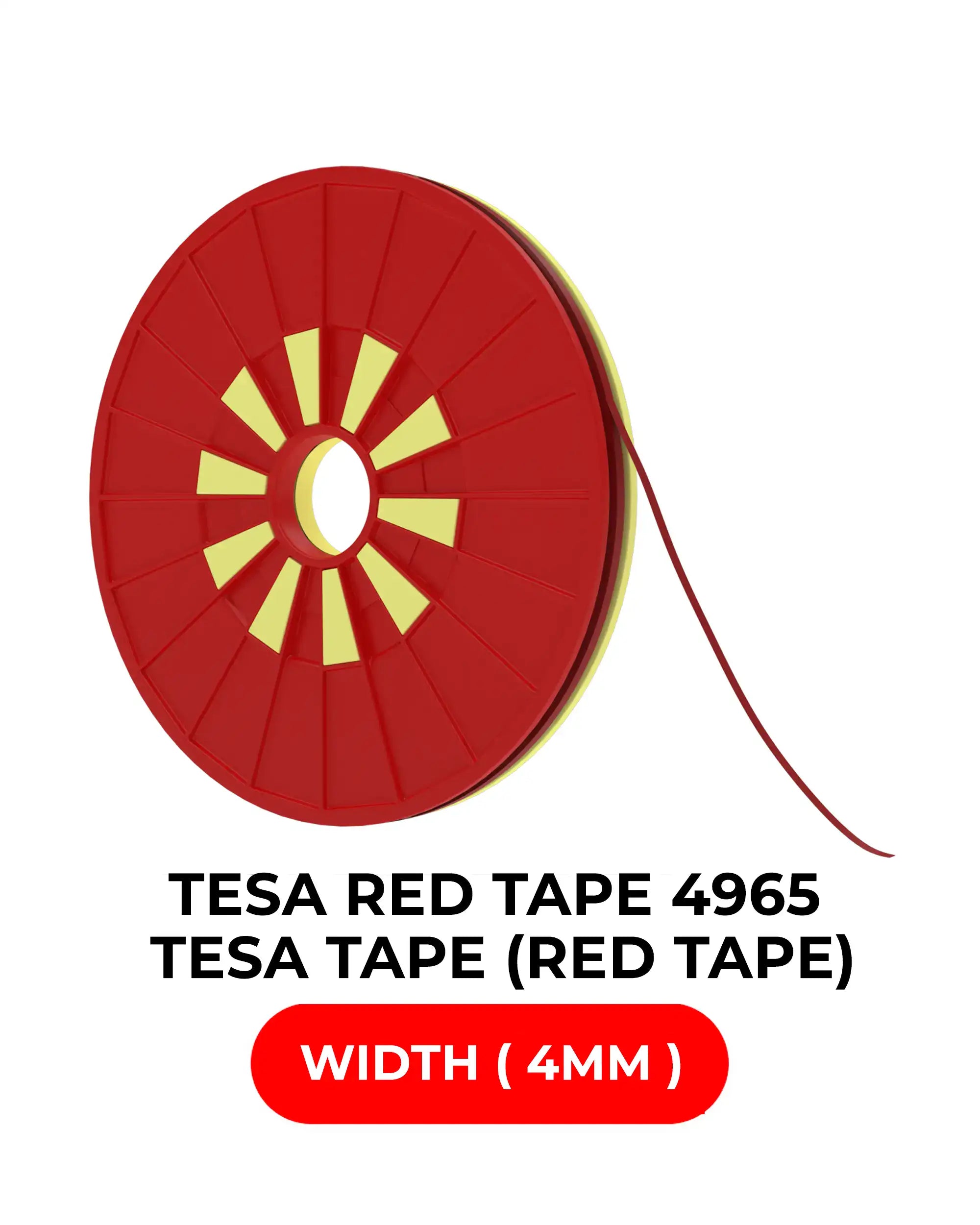 Doppelseitiges Polyester-Rotband (4mm x 25m, Tesa Model #4965)