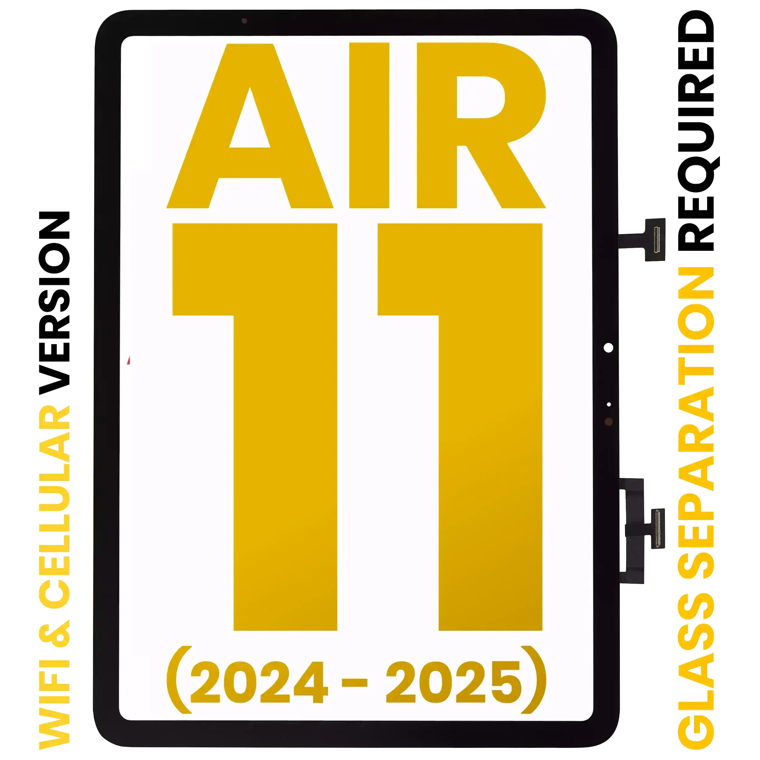 Digitizer iPad Air 11 (2024/25) Premium Schwarz Glastrennung erforderlich