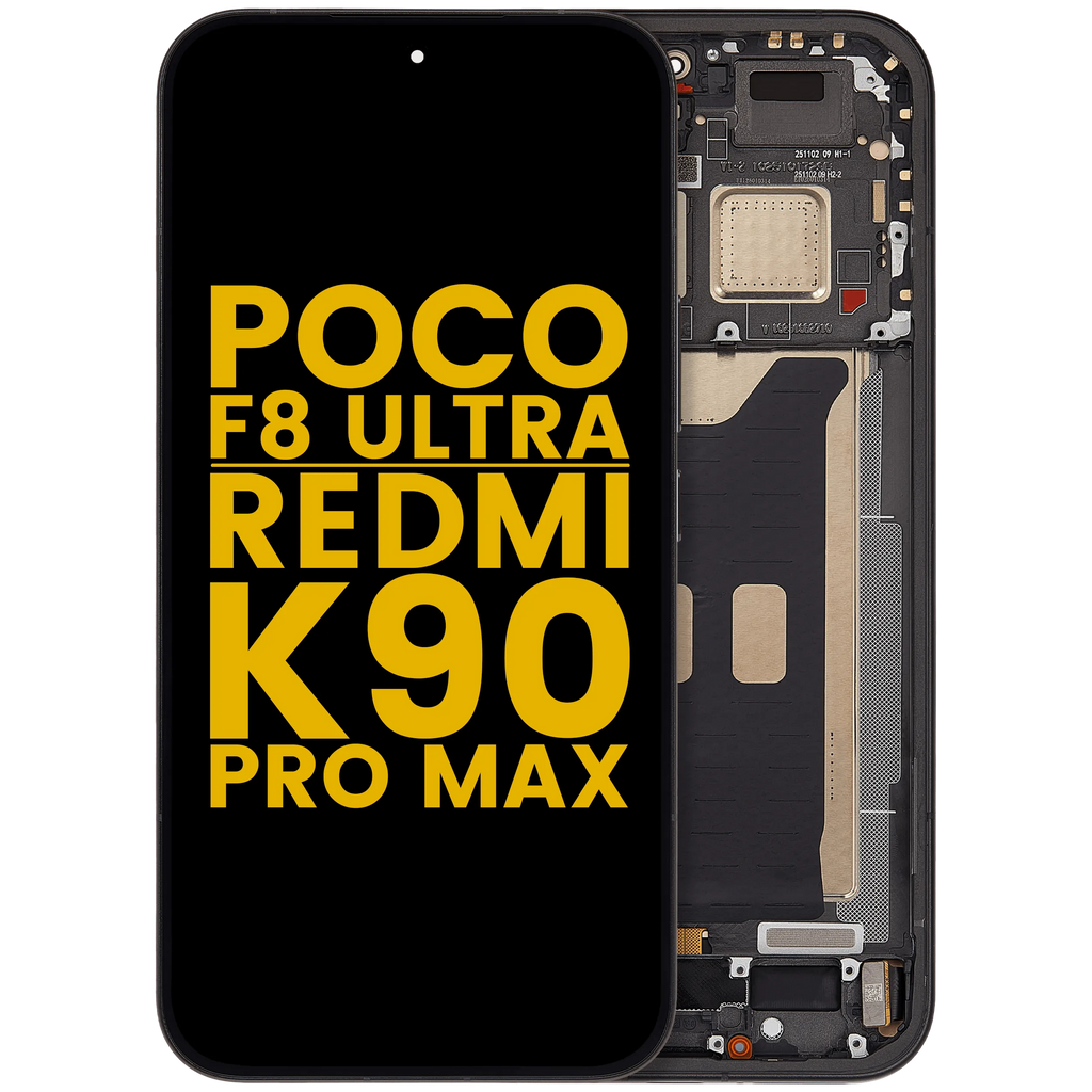 OLED-Display mit Rahmen für Xiaomi Poco F8 UItra / Redmi K90 Pro Max (Refurbished) (Schwarz)