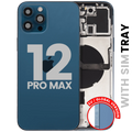 Backcover/Rahmen mit Small Parts für iPhone 12 Pro Max (EU / Global Version) (gebrauchter OEM-Ausbau, Qualität B) (Pacific Blau)
