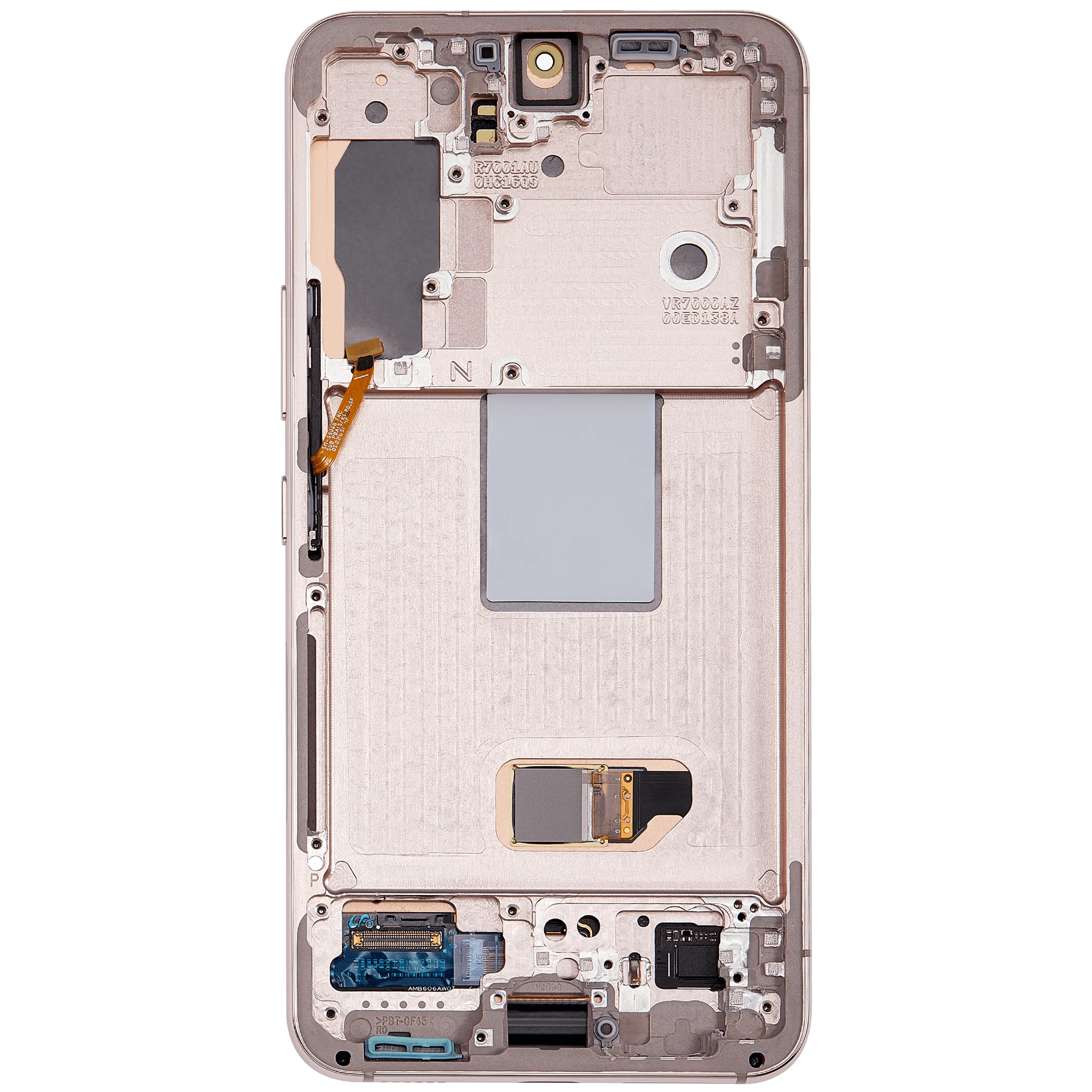 OLED-Display mit Rahmen für Samsung Galaxy S22 5G (US & International) (Aftermarket Plus) (Pink Gold)