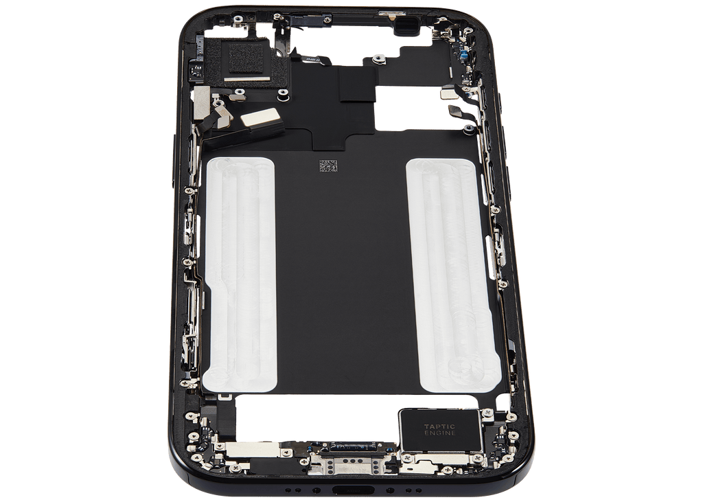 Midframe/Rahmen mit Ladebuchse Flex & Small Parts für iPhone Air (US / EU Version) (gebrauchter OEM-Ausbau, Qualität B) (Space Schwarz)