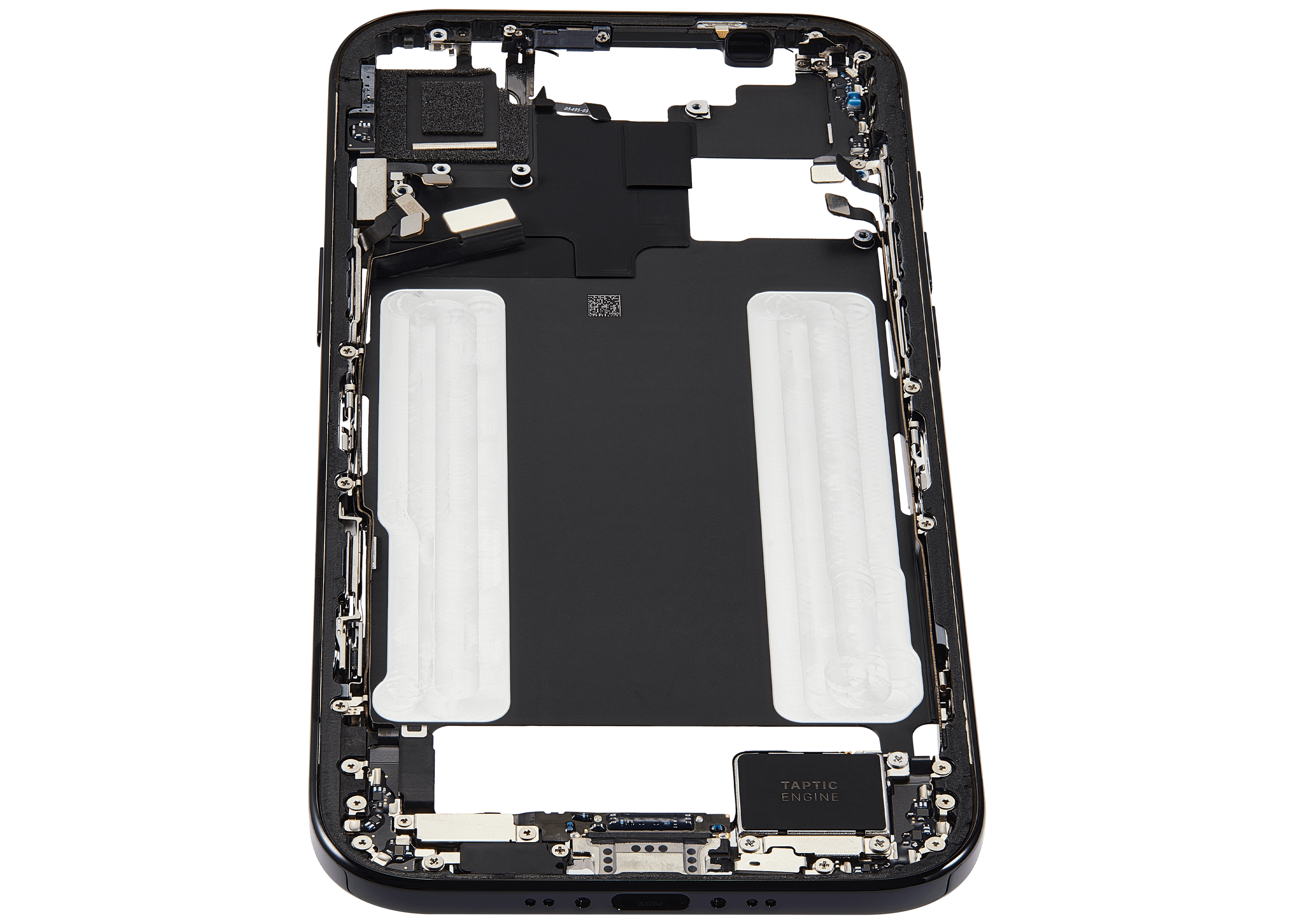 Midframe/Rahmen mit Ladebuchse Flex & Small Parts für iPhone Air (US / EU Version) (gebrauchter OEM-Ausbau, Qualität B) (Space Schwarz)