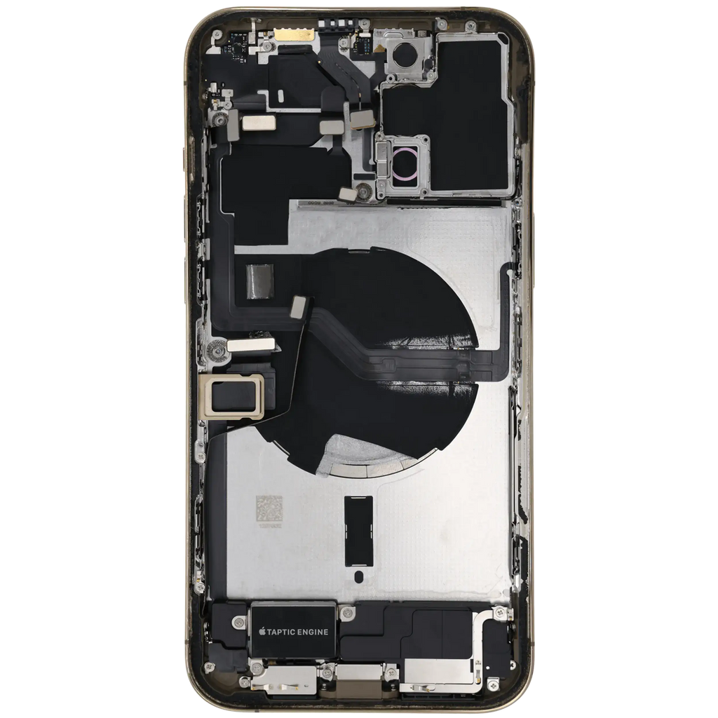 Backcover/Rahmen mit Ladebuchse Flex & Small Parts für iPhone 12 Pro Max (US-Version) (gebrauchter OEM-Ausbau, Qualität A) (Gold)