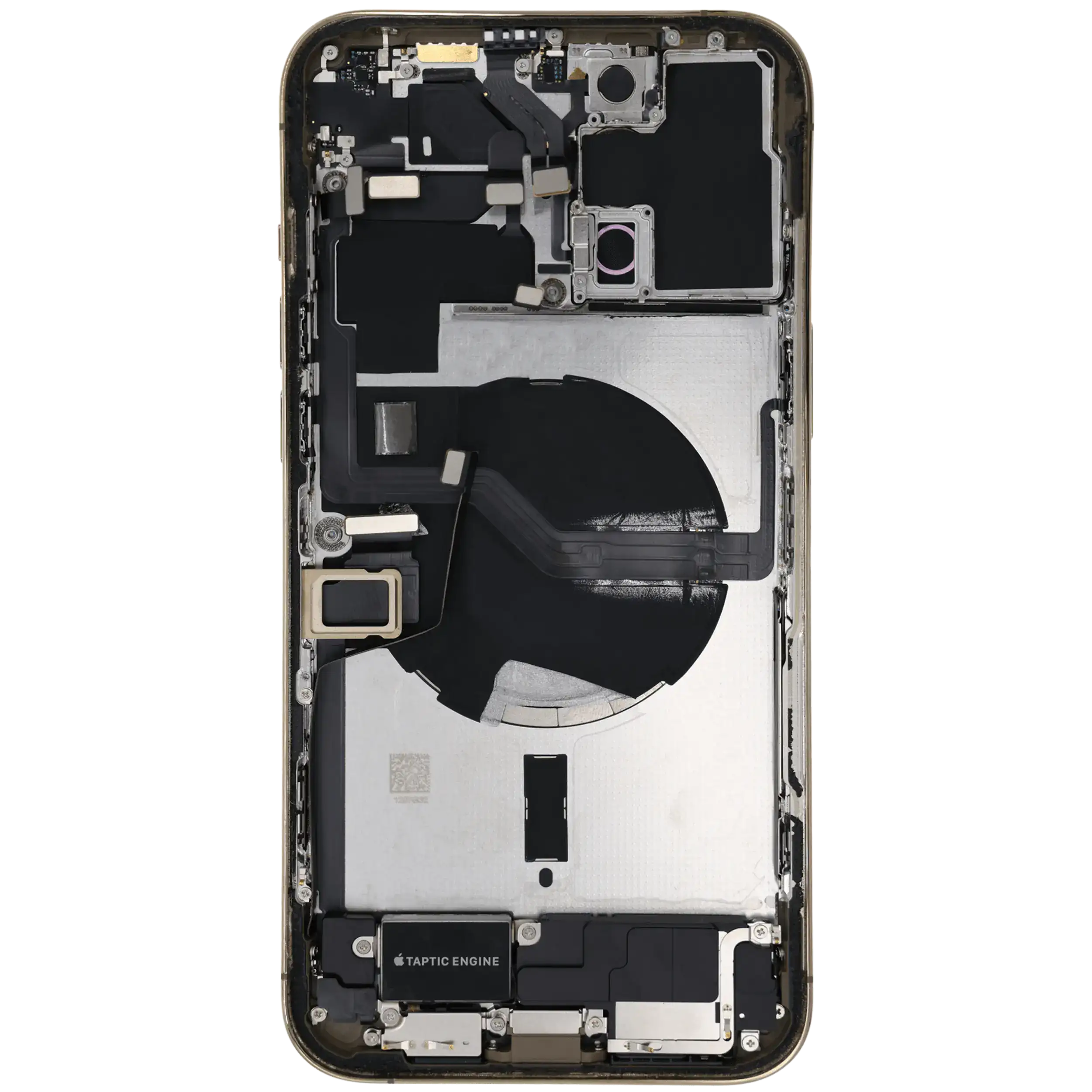 Backcover/Rahmen mit Ladebuchse Flex & Small Parts für iPhone 12 Pro Max (US-Version) (gebrauchter OEM-Ausbau, Qualität A) (Gold)