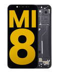OLED Display with Frame for Xiaomi Mi 8 (Refurbished) (Black)