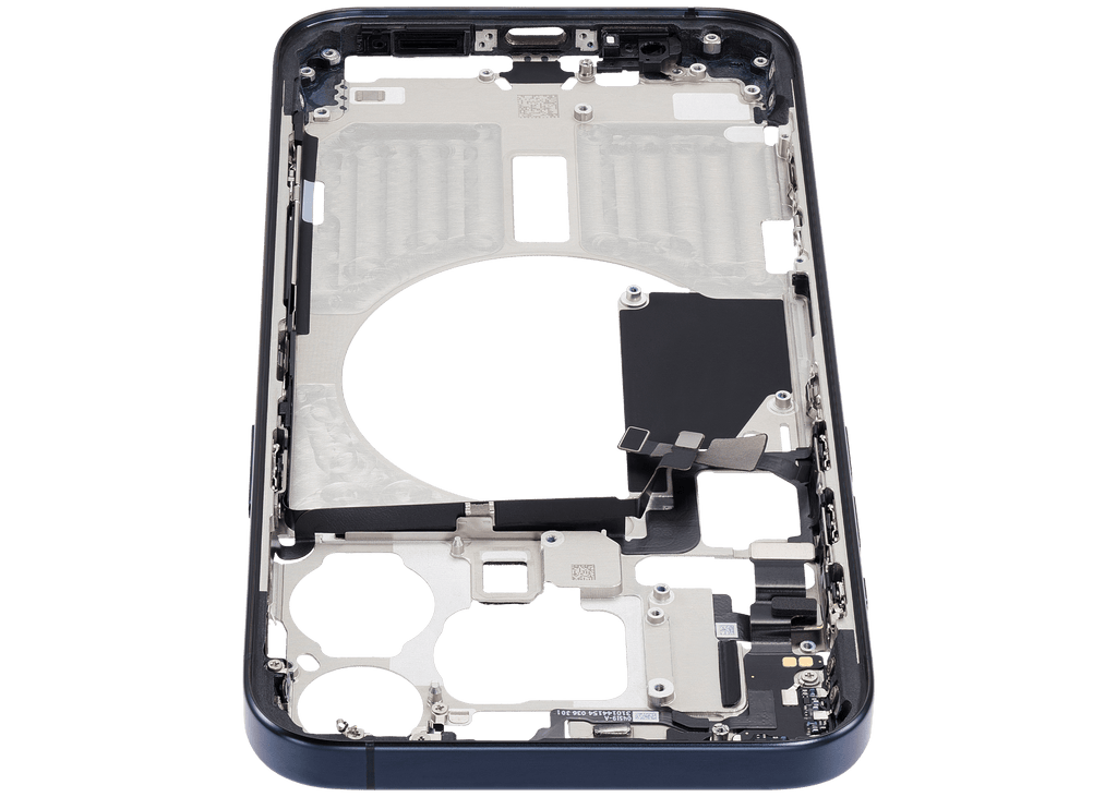 Midframe/Rahmen mit Small Parts für iPhone 15 Pro Max (EU / Global Version) (gebrauchter OEM-Ausbau, Qualität A) (Blau Titanium)