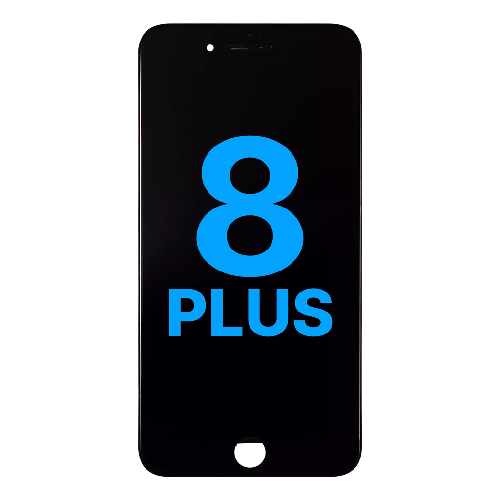 LCD-Display mit Stahlplatte für iPhone 8 Plus (Aftermarket: AQ7) (Schwarz)