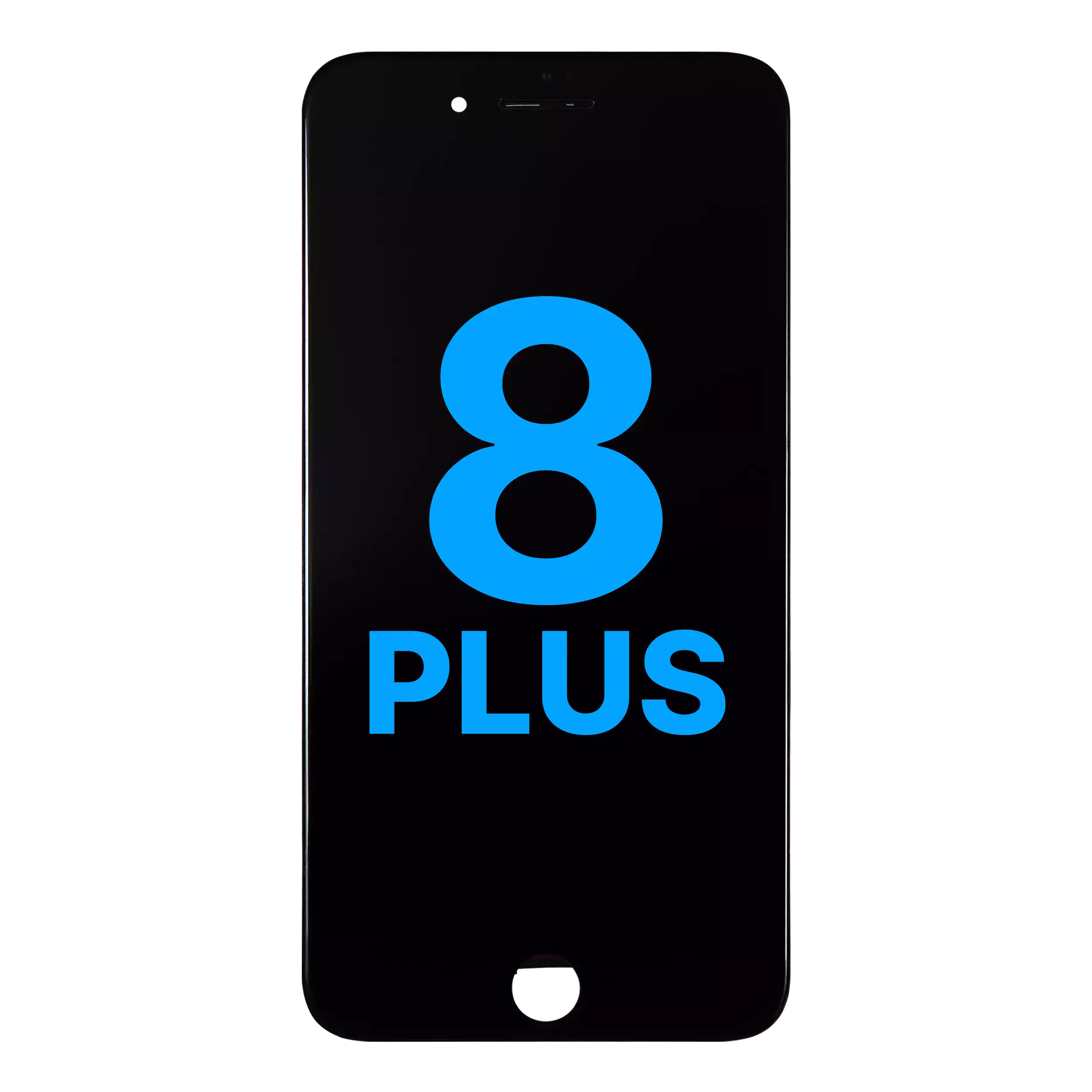 LCD-Display mit Stahlplatte für iPhone 8 Plus (Aftermarket: AQ7) (Schwarz)