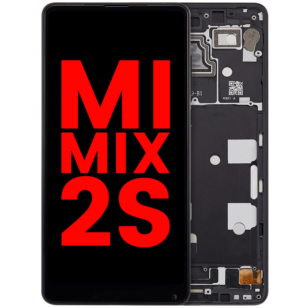 LCD-Display mit Rahmen für Xiaomi Mi Mix 2S (Aftermarket Plus) (Schwarz)