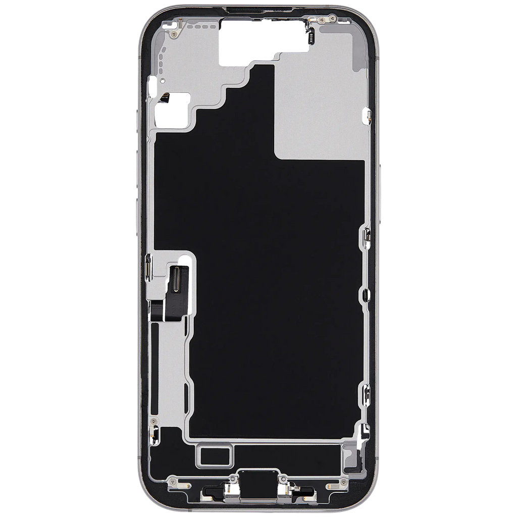 Midframe/Rahmen mit Ladebuchse Flex & Small Parts für iPhone 17 (EU / Global Version) (gebrauchter OEM-Ausbau, Qualität A) (Weiß)