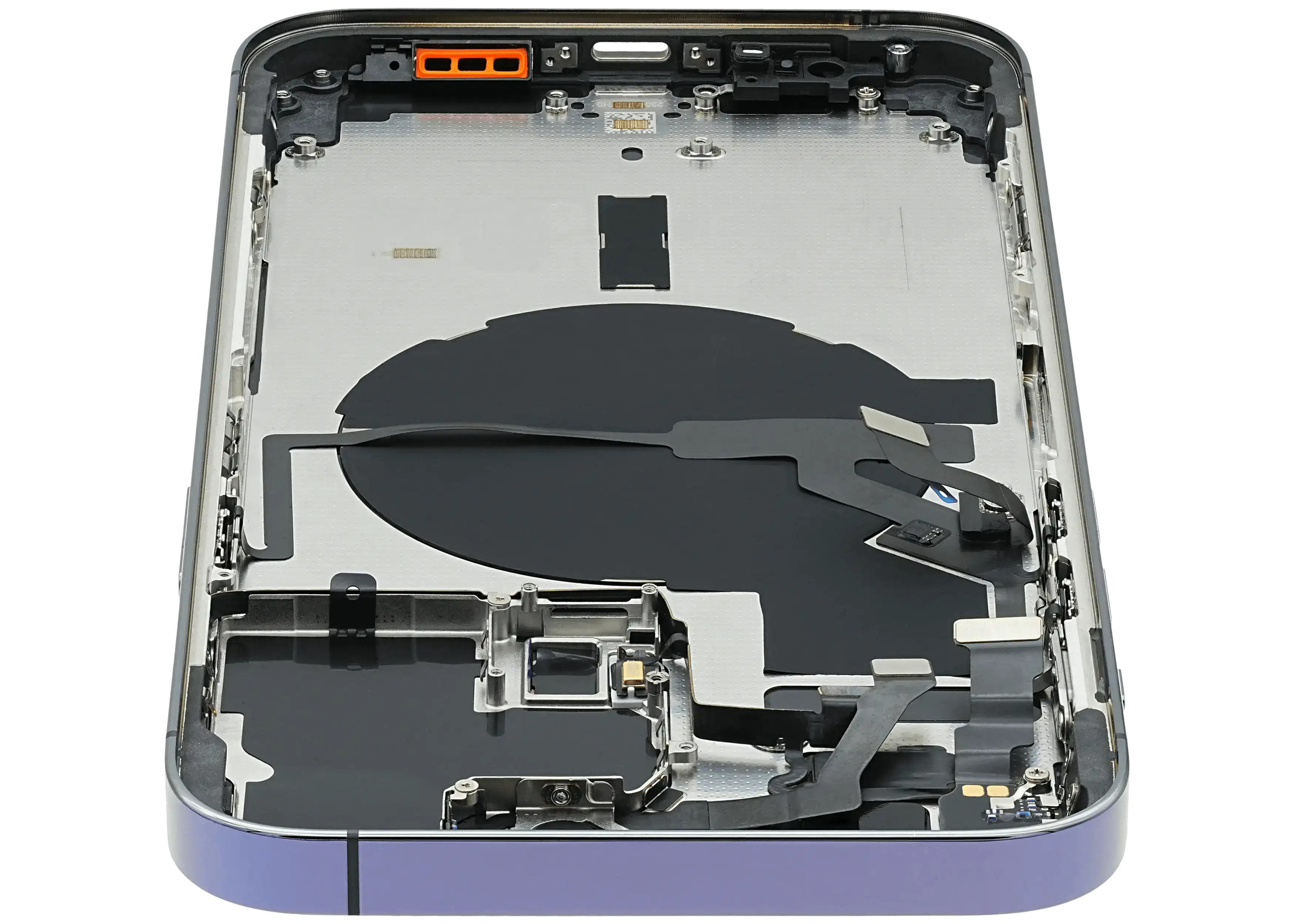 Backcover/Rahmen mit Small Parts für iPhone 14 Pro Max (EU / Global Version) (gebrauchter OEM-Ausbau, Qualität B) (Deep Purple)