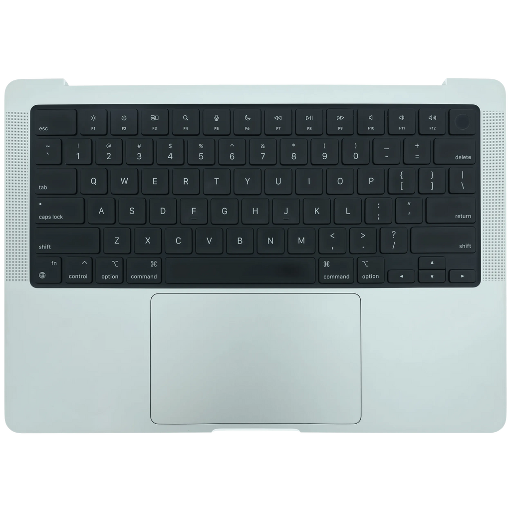 Top Case mit Akku and Keyboard (ANSI US) für MacBook Pro 14" A2442 (2021) / A2779 (2023) (gebrauchter OEM-Ausbau, Qualität A) (Silber)