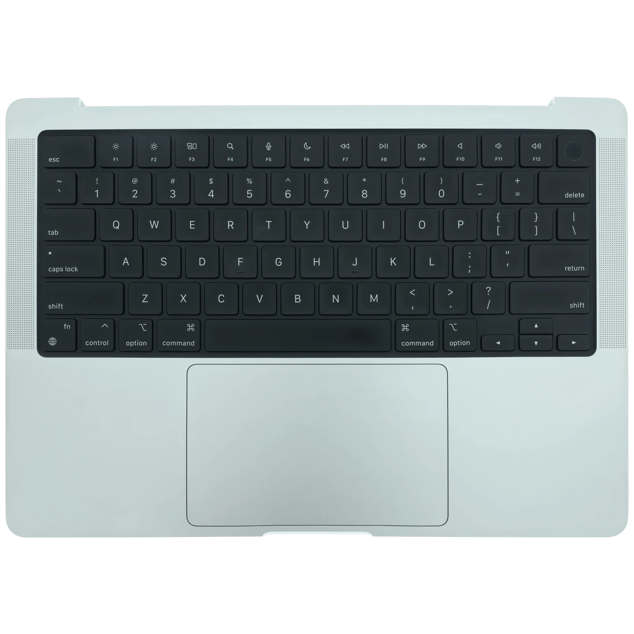 Top Case mit Akku and Keyboard (ANSI US) für MacBook Pro 14" A2442 (2021) / A2779 (2023) (gebrauchter OEM-Ausbau, Qualität A) (Silber)