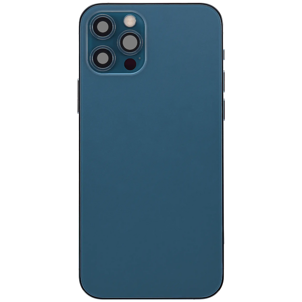 Backcover/Rahmen mit Ladebuchse Flex & Small Parts für iPhone 12 Pro (EU / Global Version) (gebrauchter OEM-Ausbau, Qualität A) (Pacific Blau)