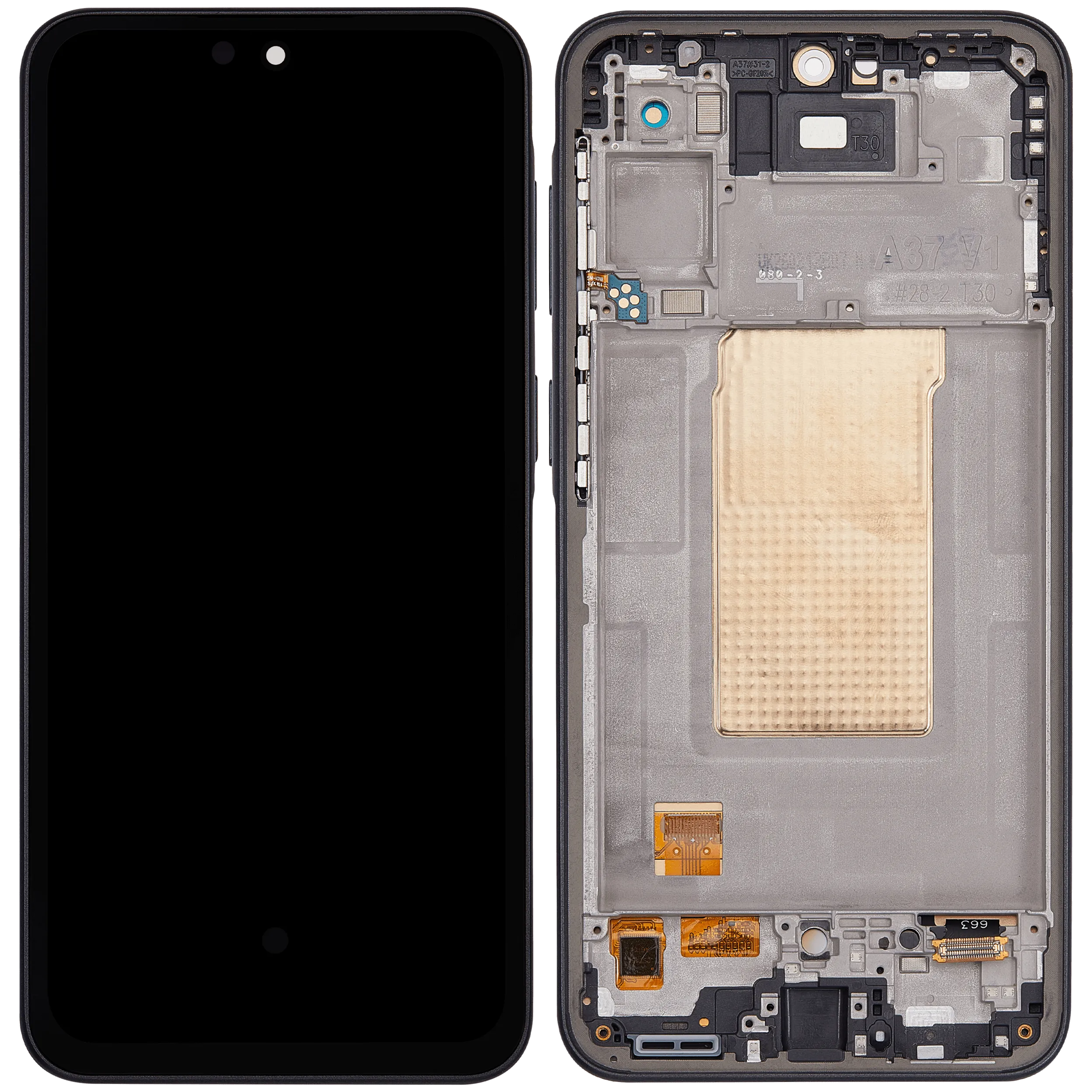 OLED-Display mit Rahmen für Samsung Galaxy A37 5G (A376 / 2026) (6.62") (Aftermarket Plus) (Charkoal)
