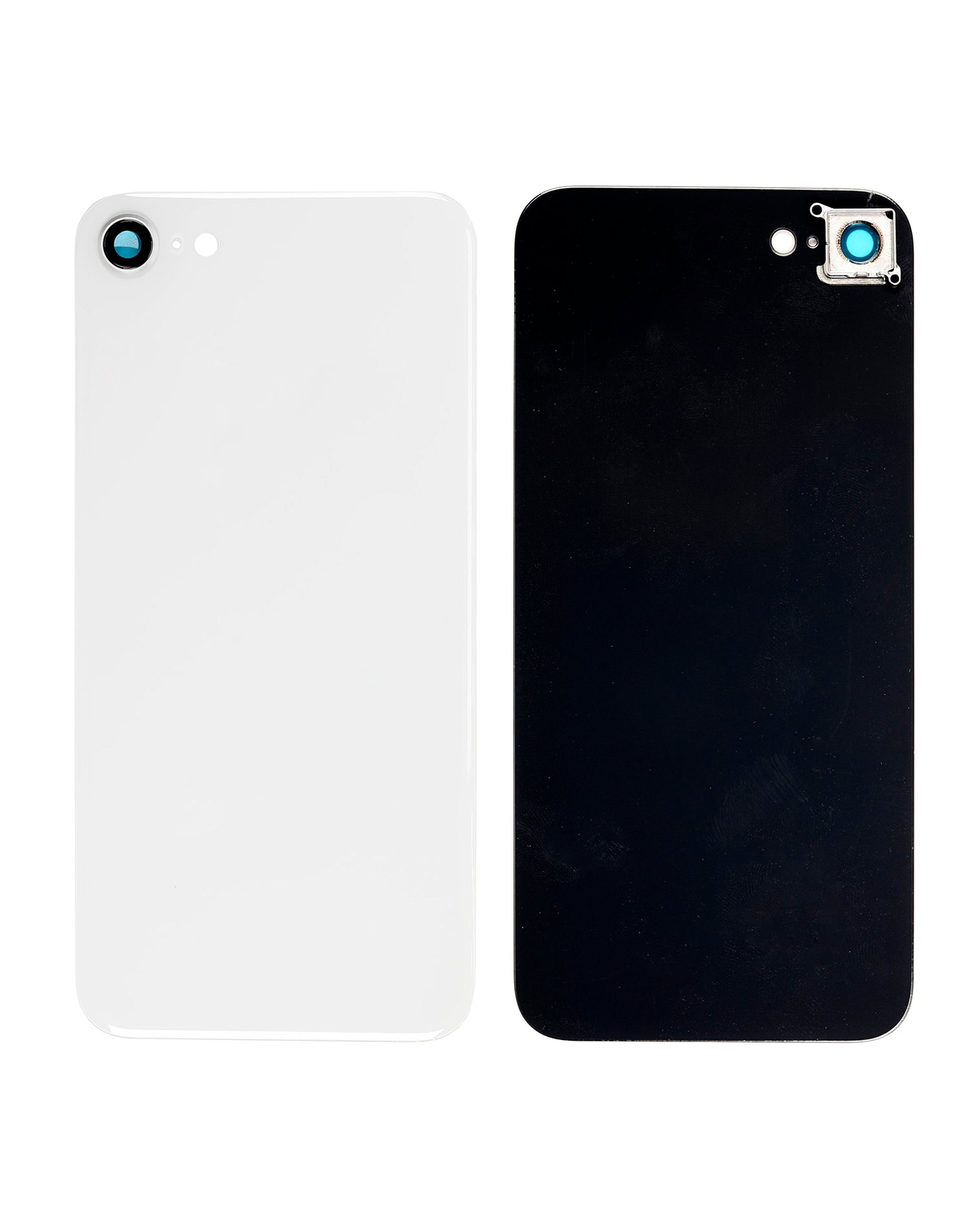 Backcover Glass mit Kameralinse hinten für iPhone 8 (Aftermarket) (ohne Logo) (Silber)