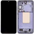 OLED-Display mit Rahmen für Samsung Galaxy S24 Plus 5G (US & Internationale Version) (gebrauchter OEM-Ausbau, Qualität A) (Cobalt Violet)